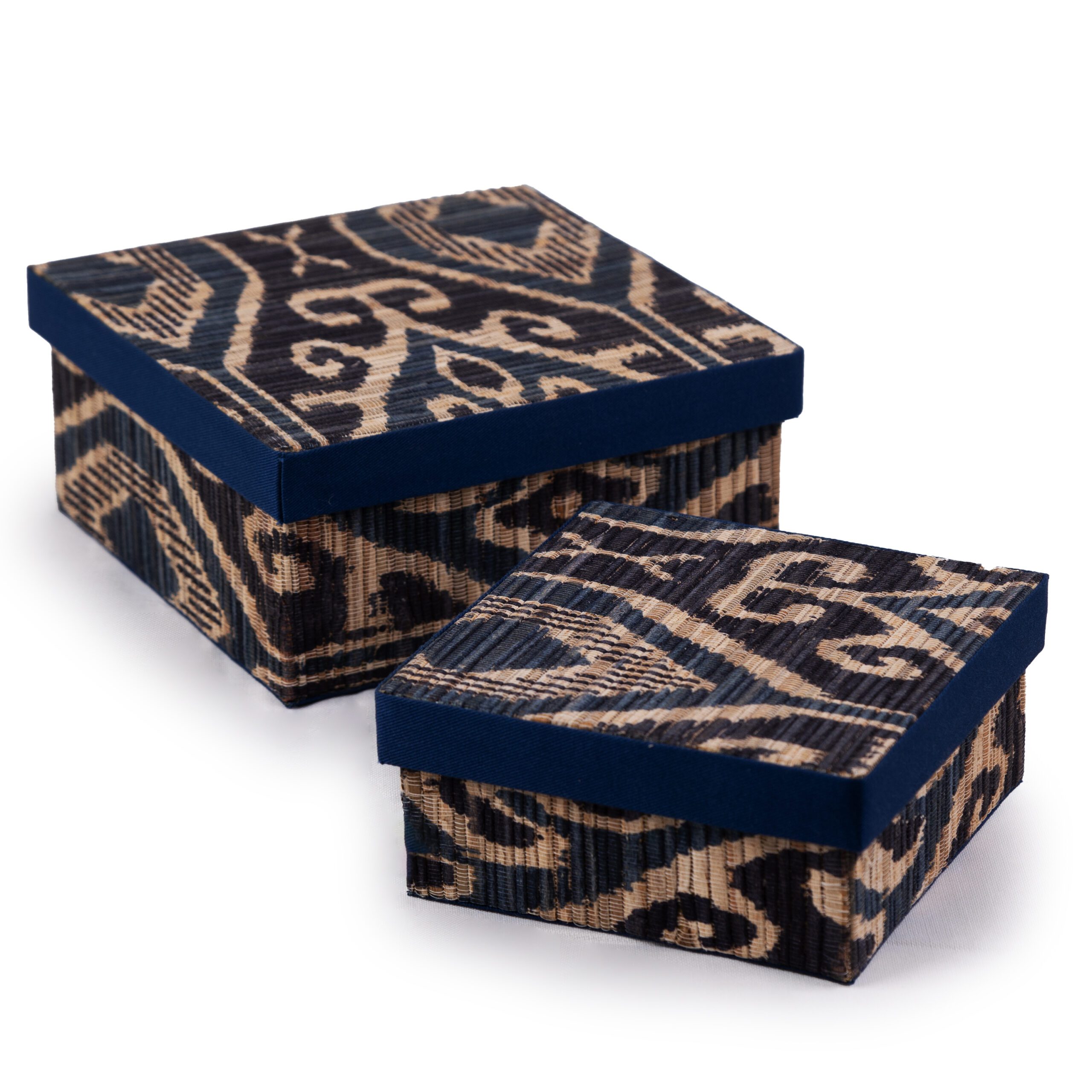 Ikat Storage Box Set – Indigo Weave - Image 2