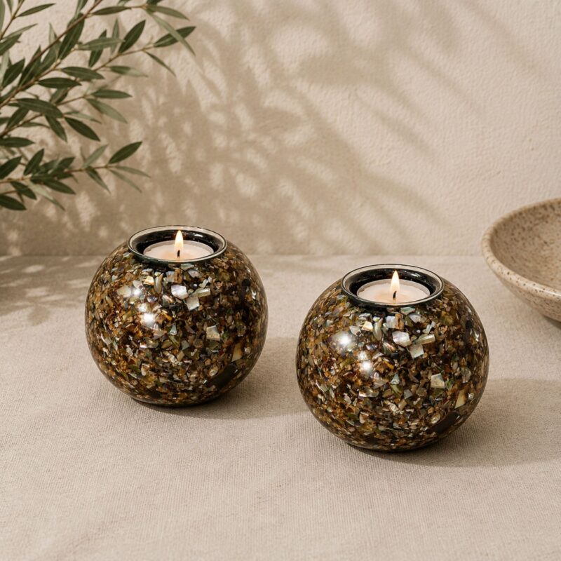 Ember Shell Votive – Natural Shell & Resin Candle Holder