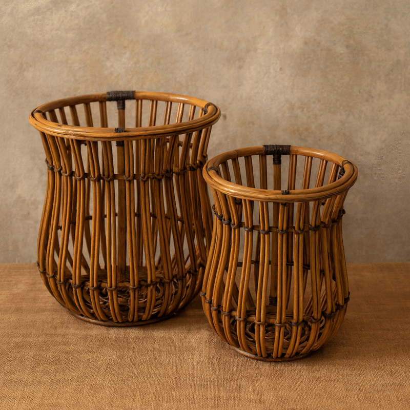 Highland Haven Rattan Basket Duo