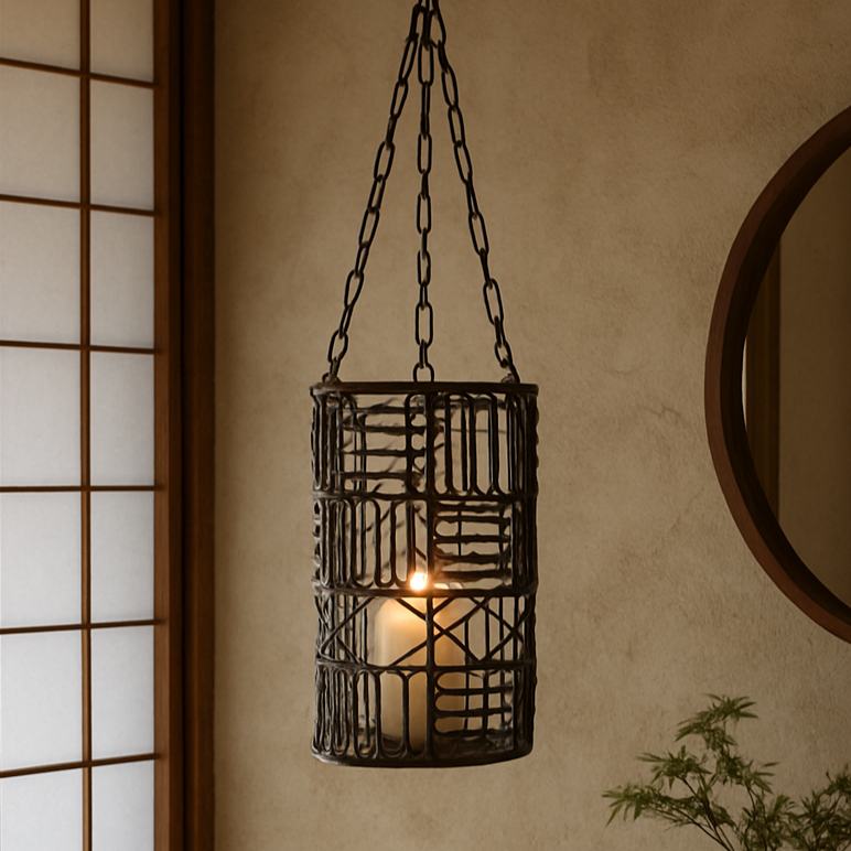 Rattan Weave Hanging Lantern