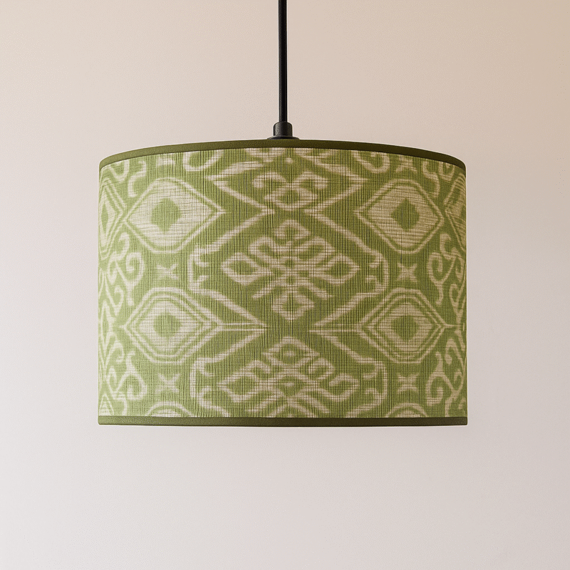 Mendong Ikat Pendant – Matcha Green