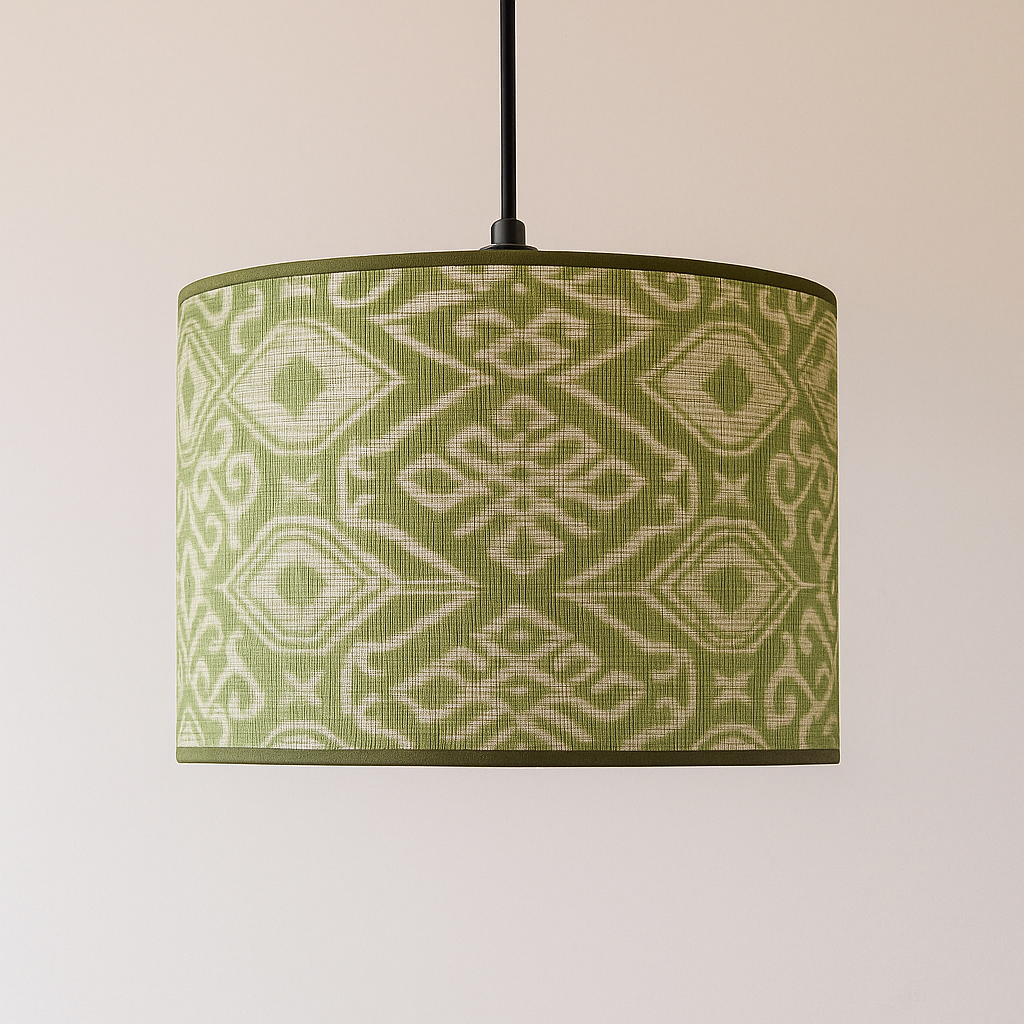 Mendong Ikat Pendant – Matcha Green