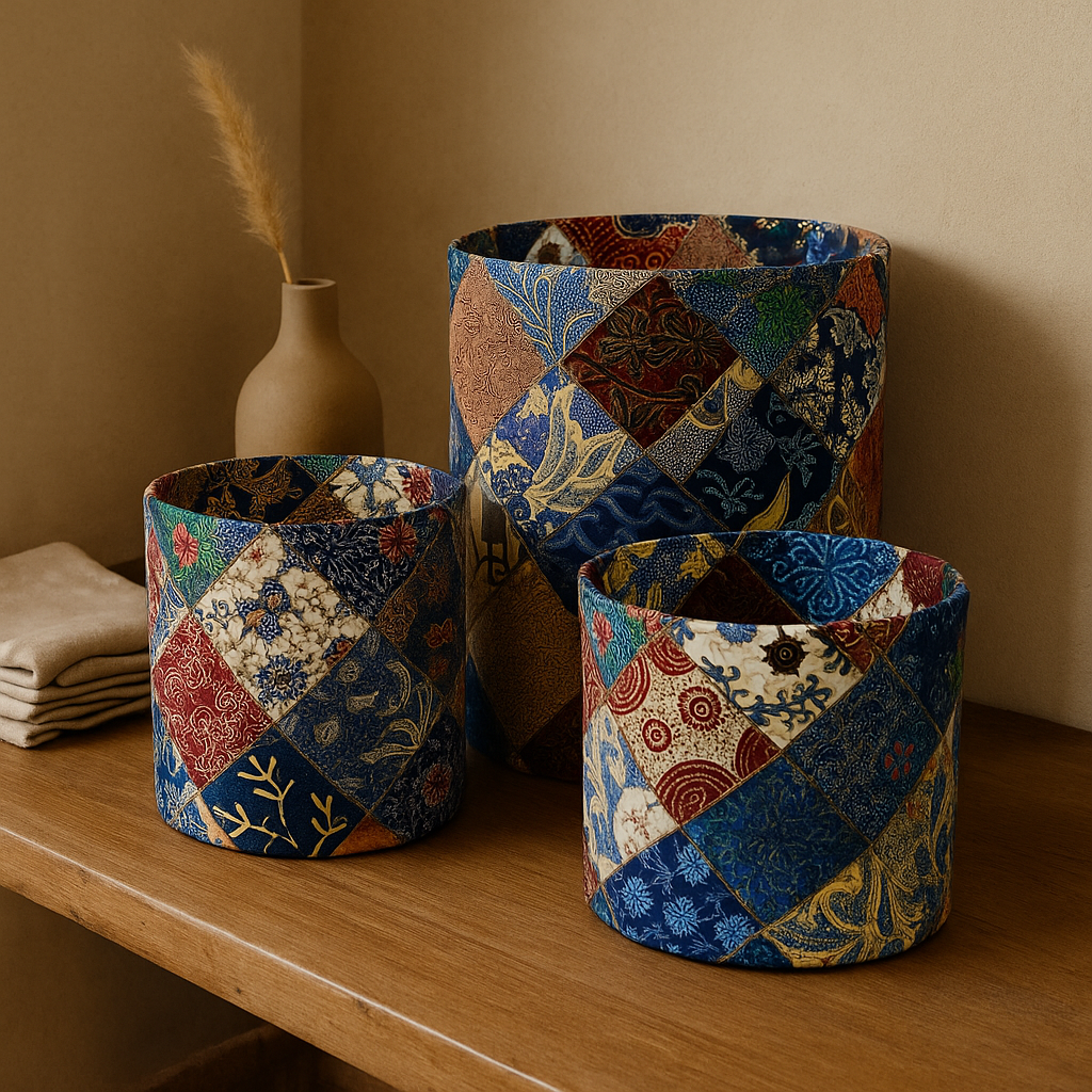 Patchwork Batik Baskets
