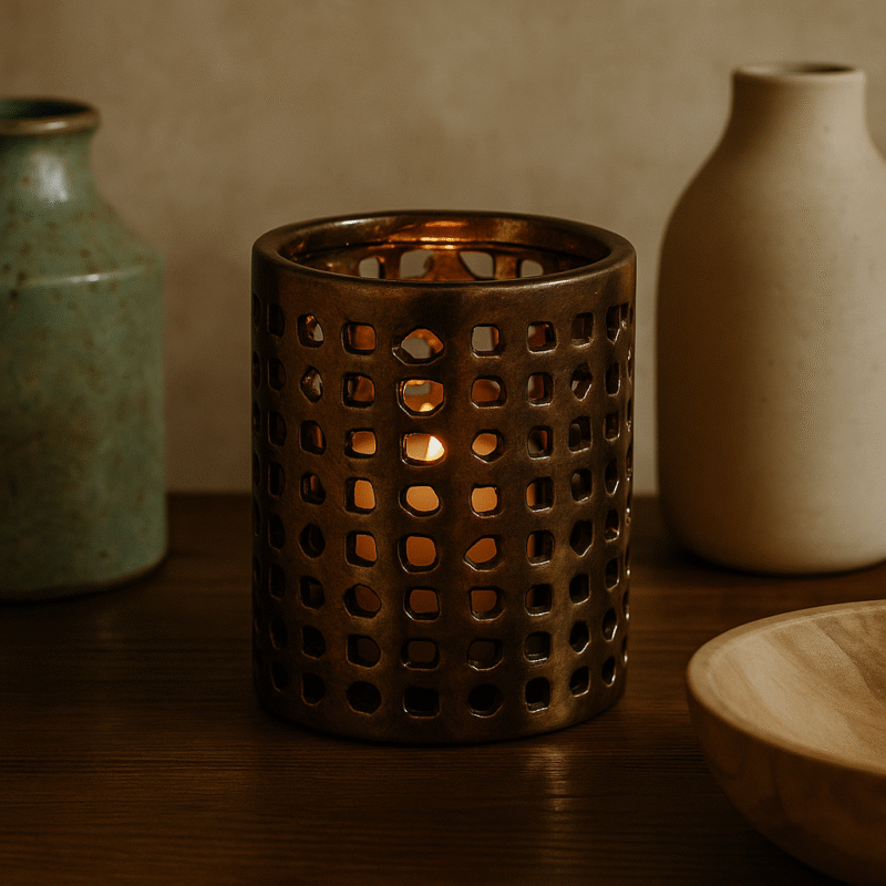 Bronze Horizon Hurricane Lantern