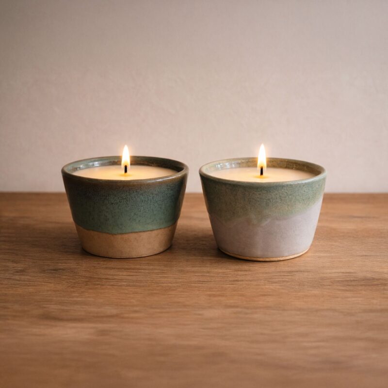 Day and Tide Duo – Hand-Glazed Vessel Candles
