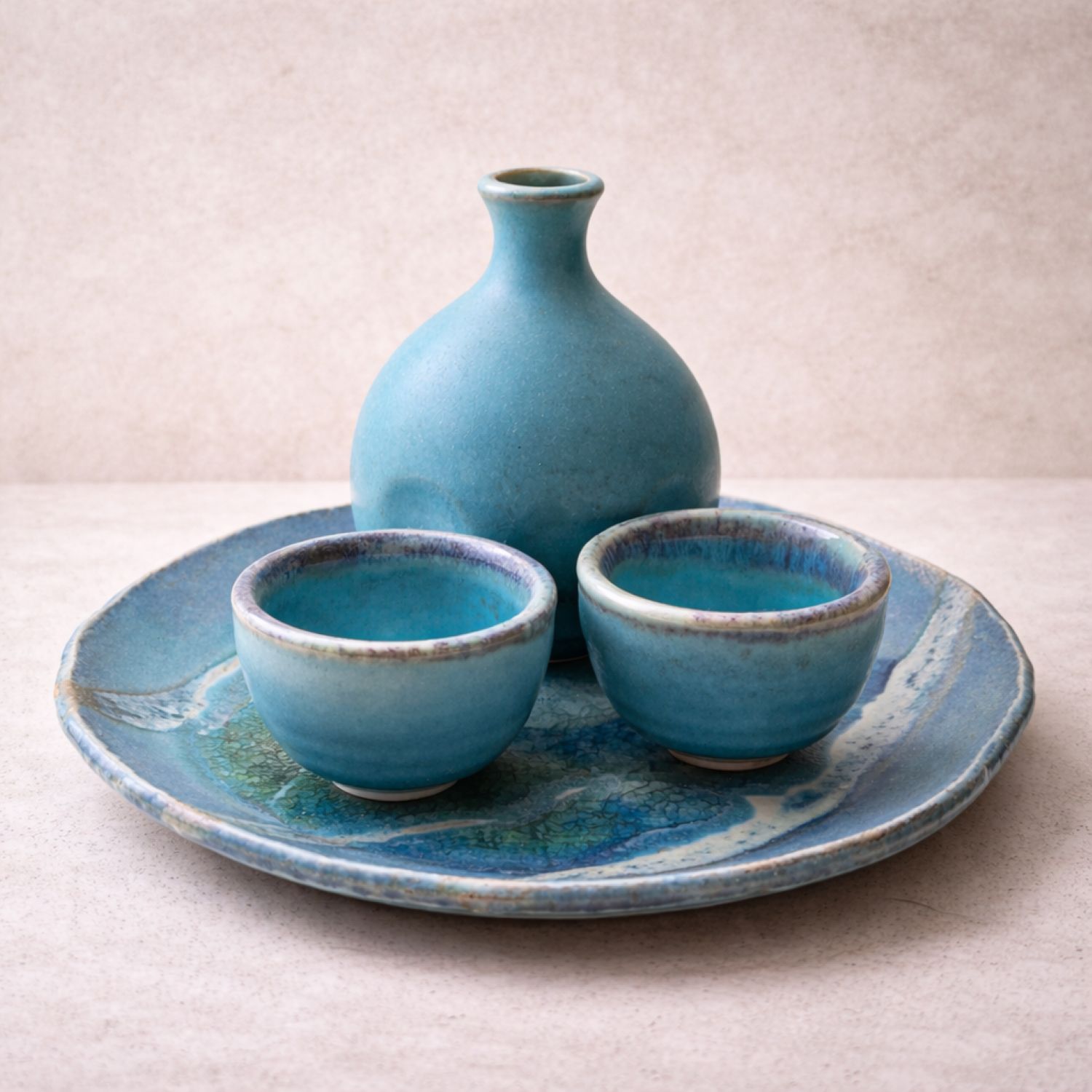 Turkey Blue Jade Drinking Set