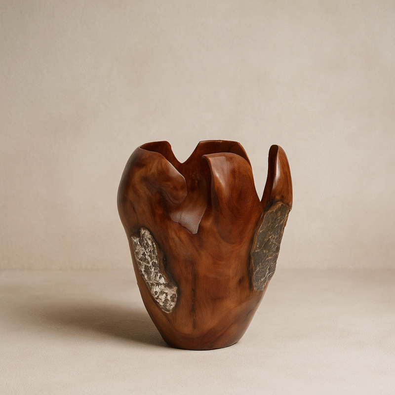 Metamorphic Teak Fusion Vase