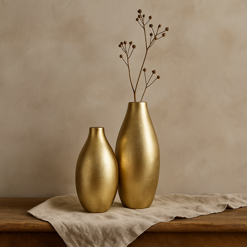 Aurora Gold Mango Wood Vases
