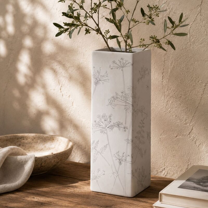 Botanical Whisper Ceramic Vase