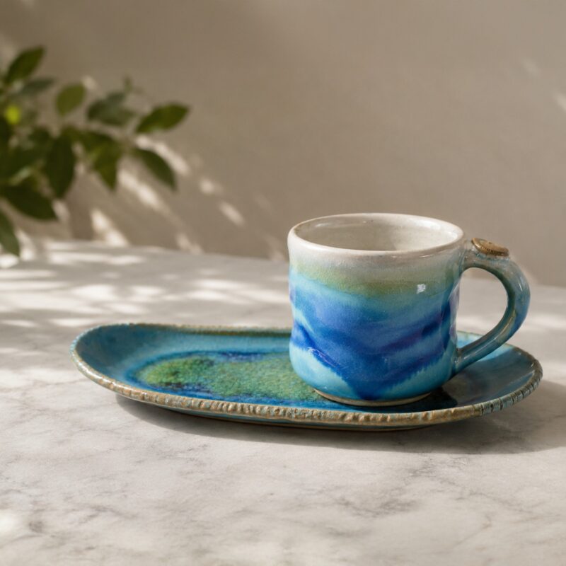 Mizuiro Horizon Mug & Serving Plate Gift Set