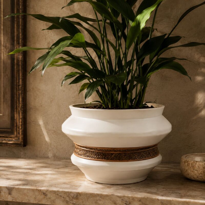Ivory Grove Ceramic Pot