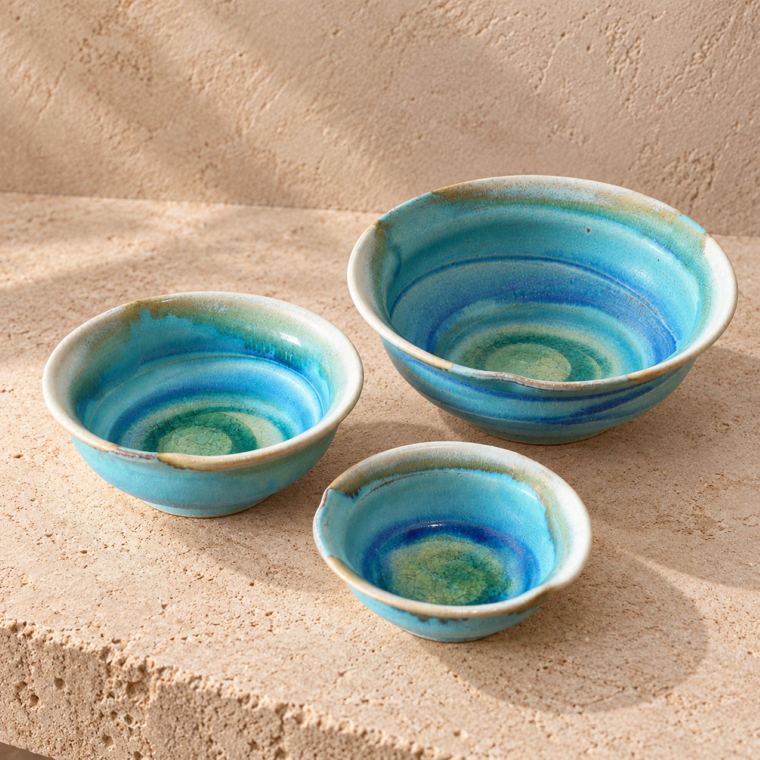 Kaze no Utsuwa Japanese Flower Bowl – Turquoise Water Glaze