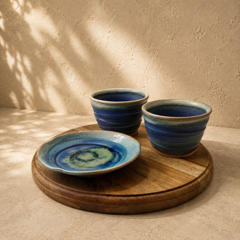 RYUSEI Indigo Tea Set for Two