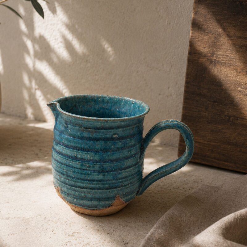 Hechimon Shigaraki Blue Ceramic Pitcher