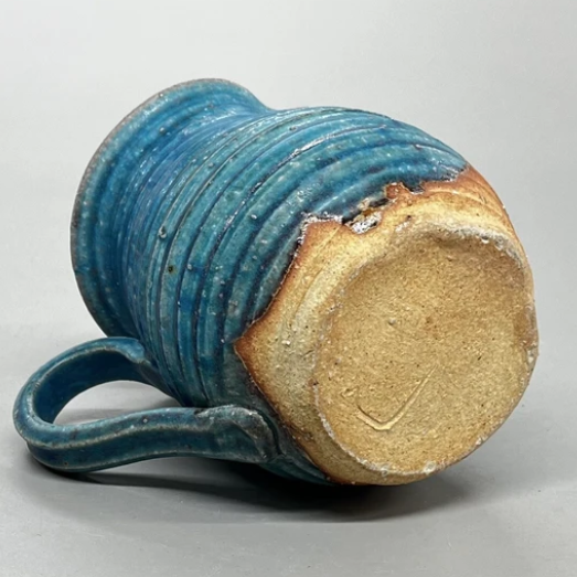 Hechimon Shigaraki Blue Ceramic Pitcher - Image 4