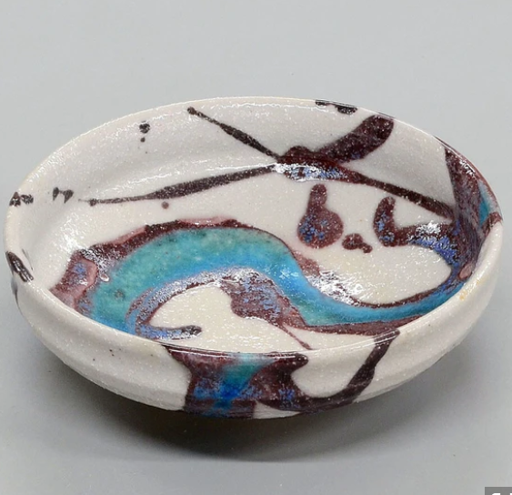 Japanese Artisan Blue Glaze Serving Bowl – 14 cm - Image 3
