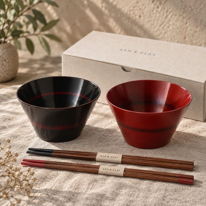 Enmusubi Lacquer Bowl Pair